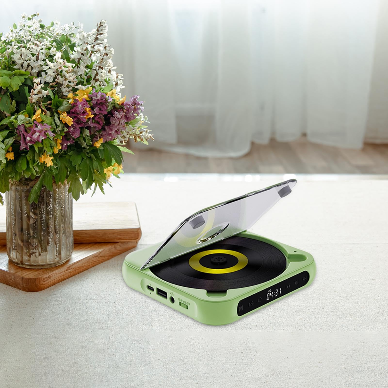 Music Player Portatile Compatto con Schermo Touch Porta USB Funzione Ricaricabile E Supporto AUX Adatto per Studenti di Lingue Casa Regal, Verde