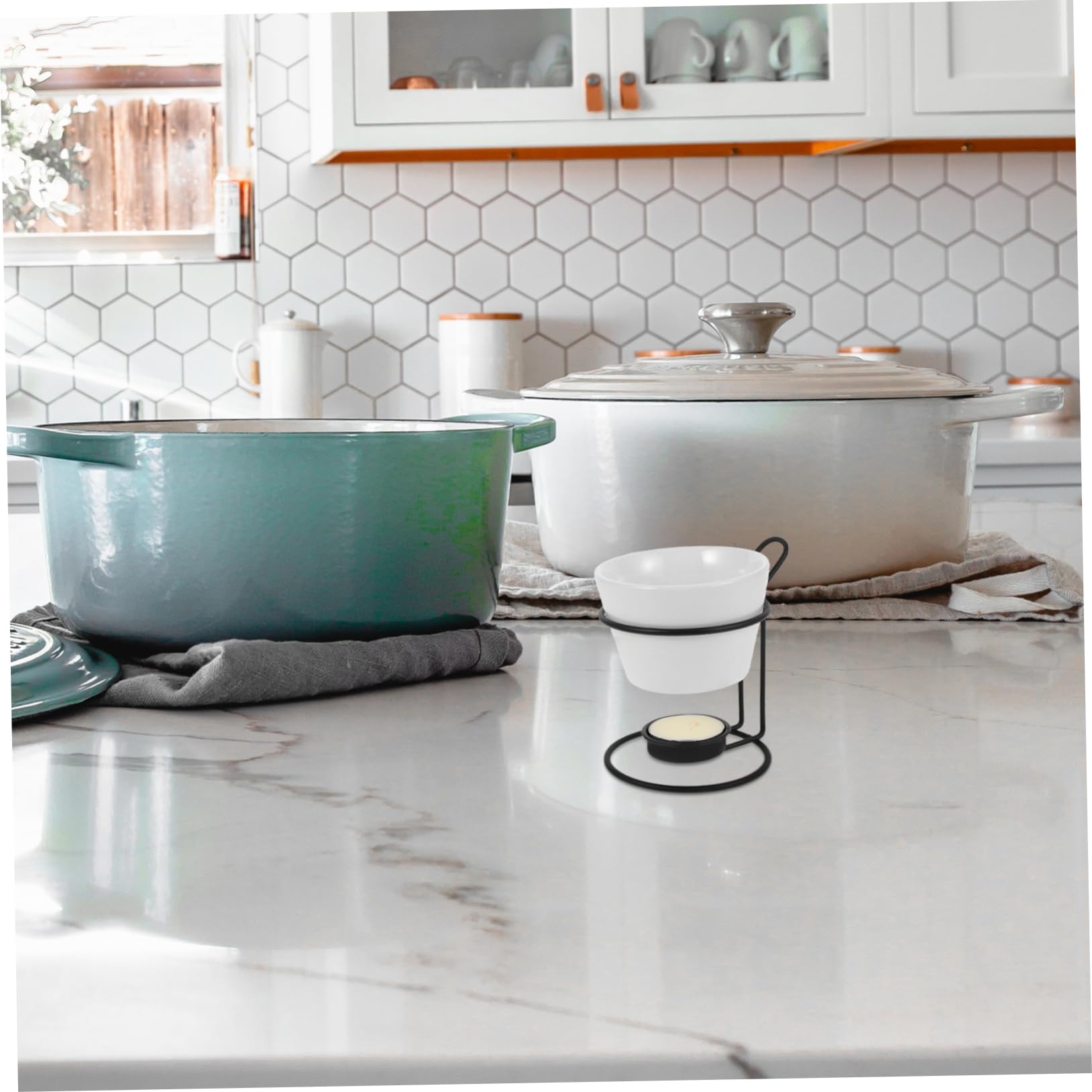PRETYZOOM 2sets Scaldaburro in Ceramica per Fonduta di Cioccolato Pentola per Sciogliere Formaggio Set per Fonduta da Cucina Accessori per Sciogliere Burro