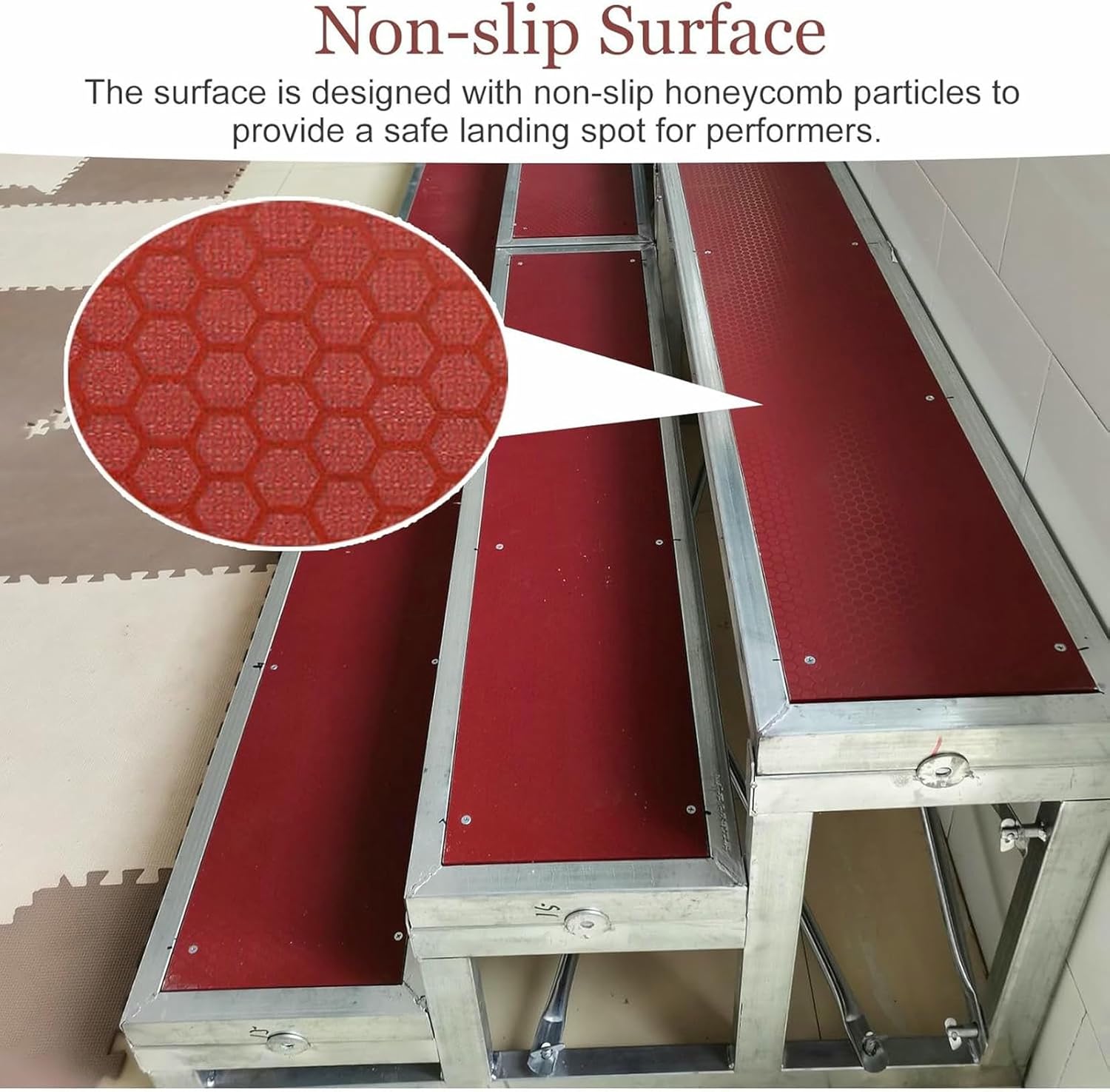 Portable Choral Risers 1-4 Levels, Adjustable Choir Step Platforms, 3-Tier Stage Stairs for School Performances, Straight Standing Choir Risers