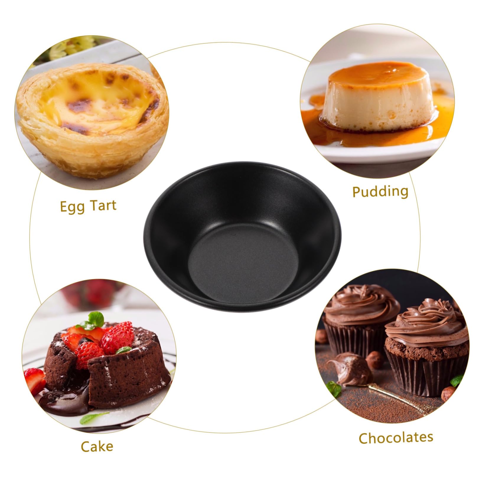 Mobestech 4 Sätze Eierkuchenform Scharbstformen Mini- -pfannen Nicht Mini-kuchenformen Mit Deckel Formen Zum Backen Eiertörtchenformen Kohlenstoffstahl Black 4 Stück * 4