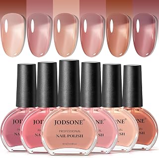 JODSONE Jelly Nail Polish Set 6 Colours, Durable, Quick-Drying, Airborne Professional Manicure