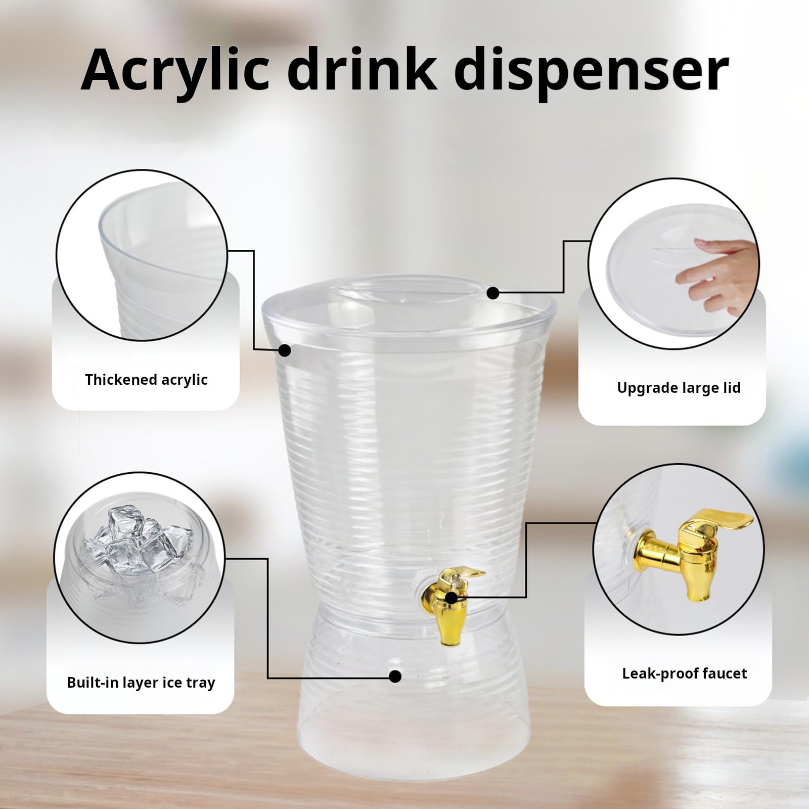 Getränkespender für Partys, Getränkebehälter mit Ständer, für Säfte, Limonaden, klares Wasser, Pitc
