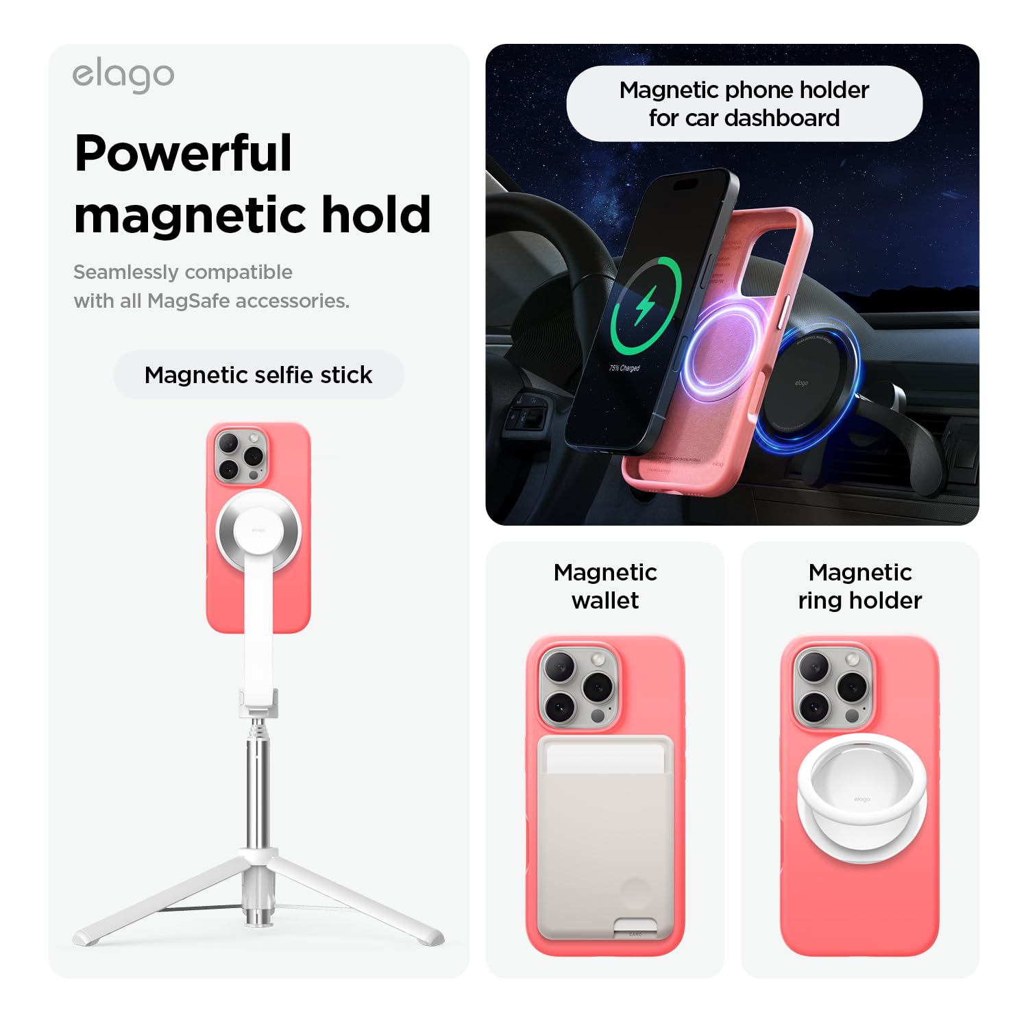 elago Magnetic Silicone Case Compatible with iPhone 16 Pro Case 6.3 Inch Compatible with All MagSafe Accessories - Image 4