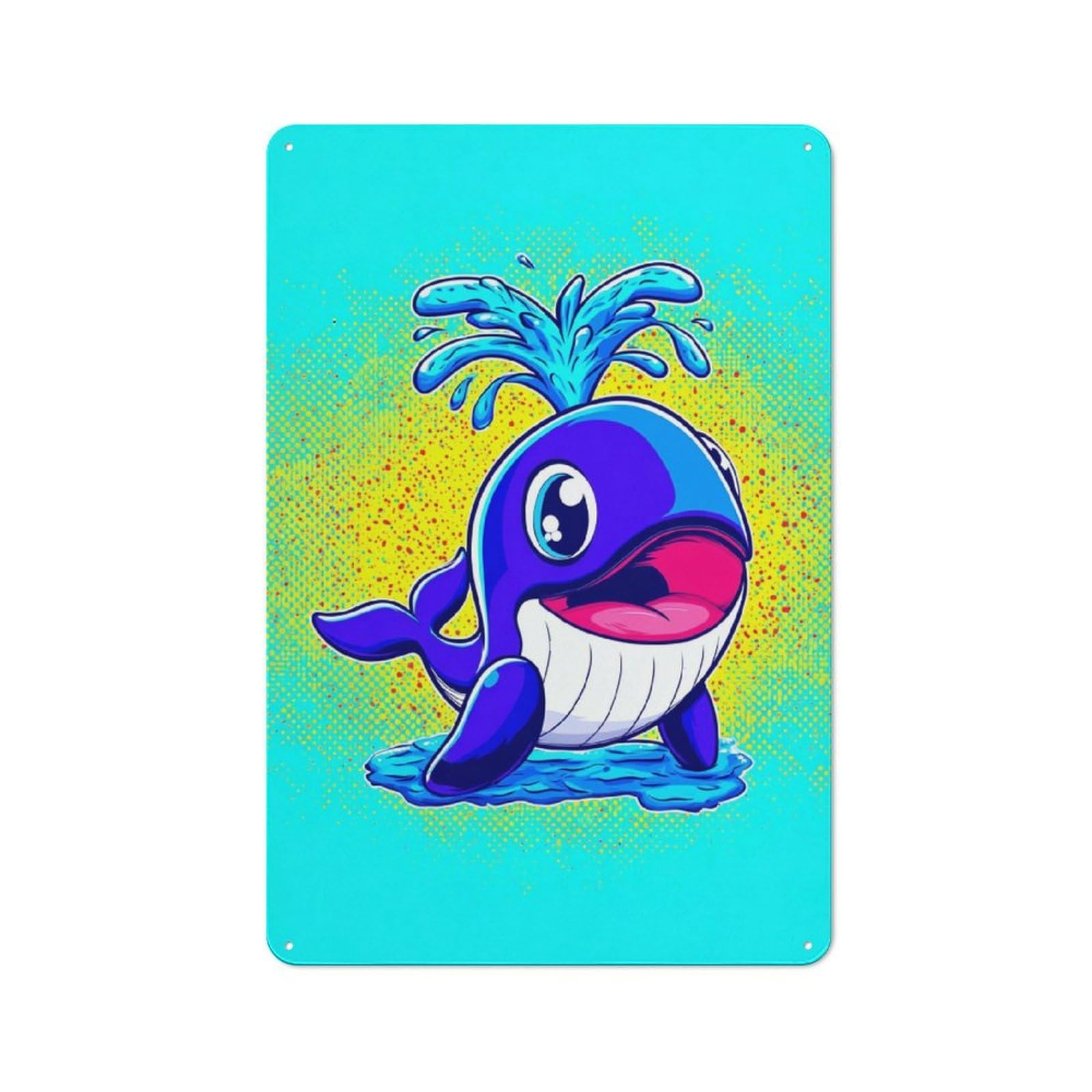 Junmoney Whale Of A Time Fun Illustration 30X20cm Retro Tin Sign With For Dining Room Or Kitchen, For Metal Sign Collectors, For Garage And Workshop Walls