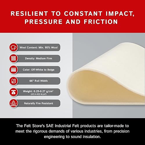 Miniatura 3 de Fieltro industrial F-5 por The Foot - 66" de ancho x 3 pies de largo x 18" de grosor