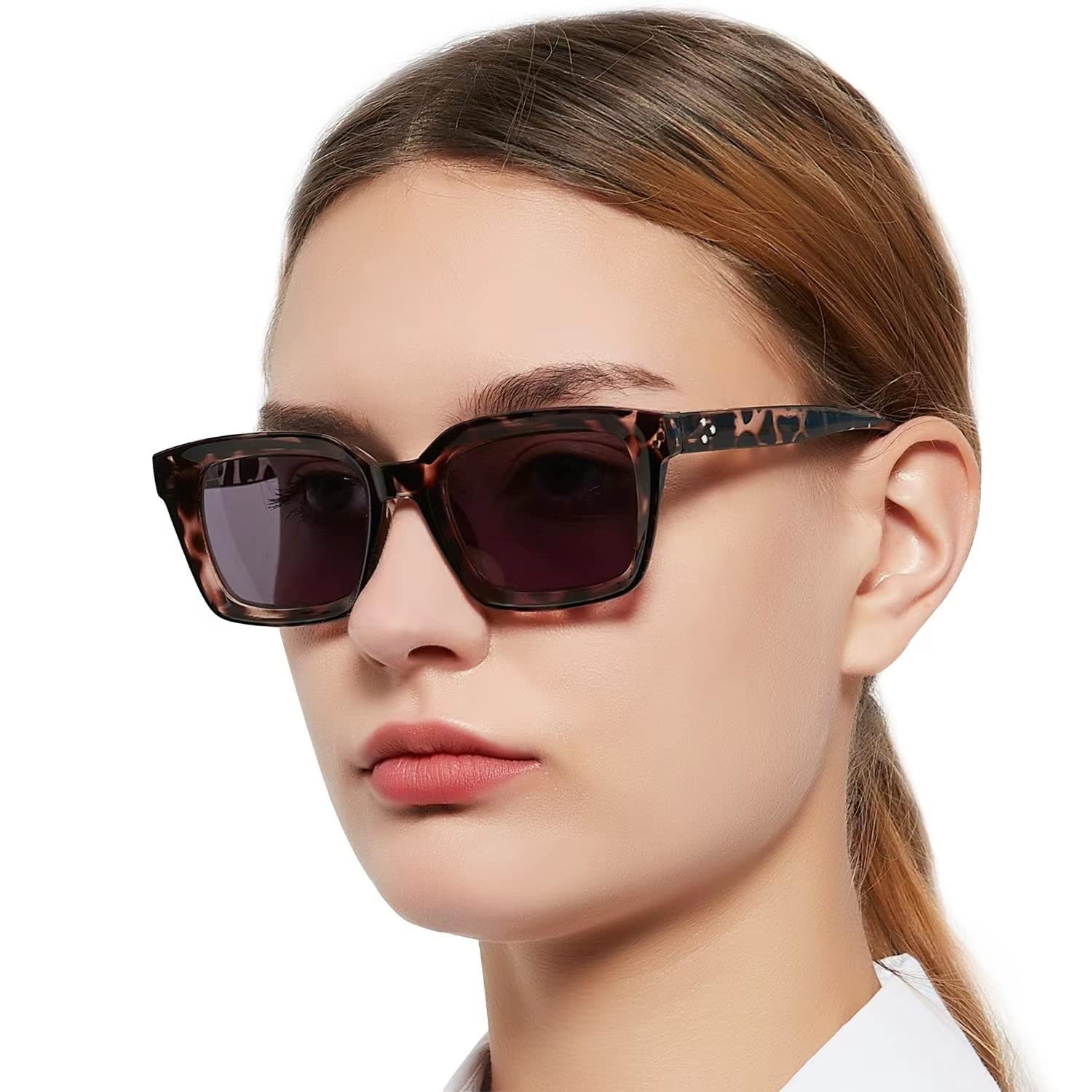 OCCI CHIARI Sun Reading Glasses 2.5 for Women Thick Frame Sunglasses Block U V400, Sunny Readers Spring Hinge (Brown Tortoise,250)