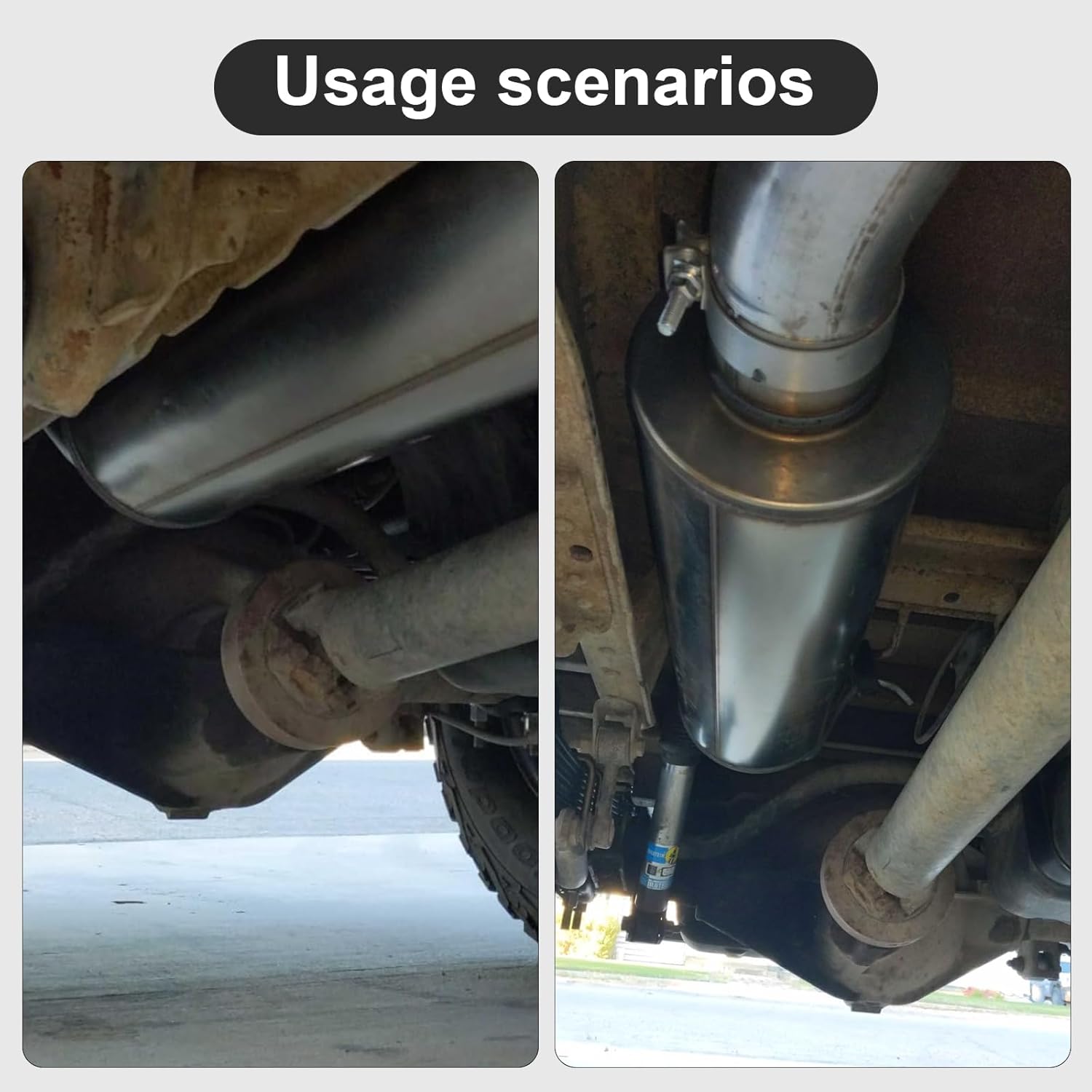 ELSHINE Exhaust Muffler, Universal Muffler for Cars Trucks, Stainless Steel Straight-Through Performance, 2.5" Inlet/Outlet, Overall Length 20", 4.5" Body Diameter