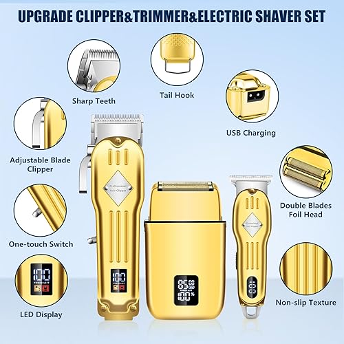 Miniatura 4 de SUNNOW Cortadora de pelo profesional inalámbrica para hombres, recortadora de barba, cortadora de pelo, máquina de afeitar eléctrica, kit de