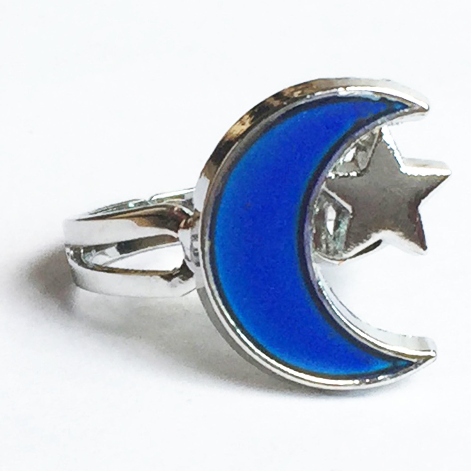 Crescent Moon Mood Ring - Get Instant Emotion Reading & Fun - Great Gift for Kids