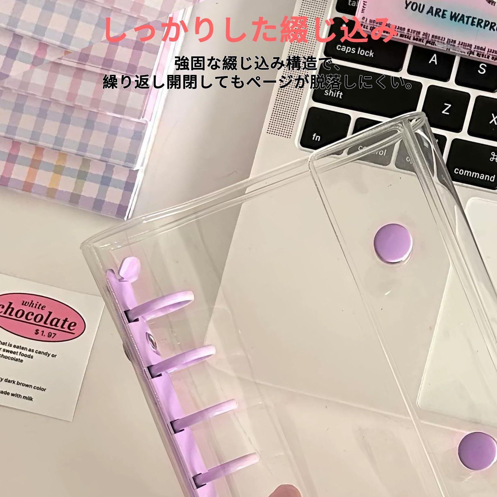 Amazon.co.jp: シール帳 透明 A7 透明バインダー クリアバインダー 6穴