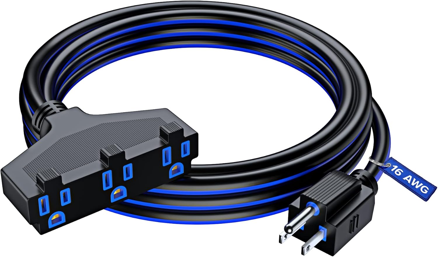 Extension Cord 10 ft, Outdoor Extension Cord with Multiple
