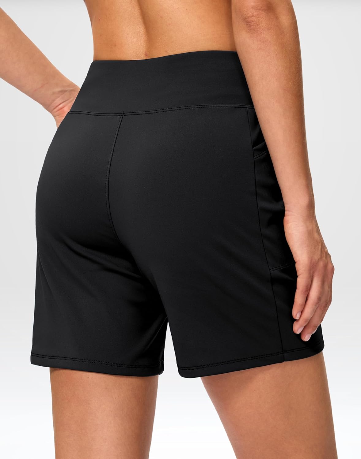 G Gradual Women's Athletic Shorts 6" High Waisted Stretchy Bermuda Shorts for Women Quick Dry Summer Casual Shorts - Image 2