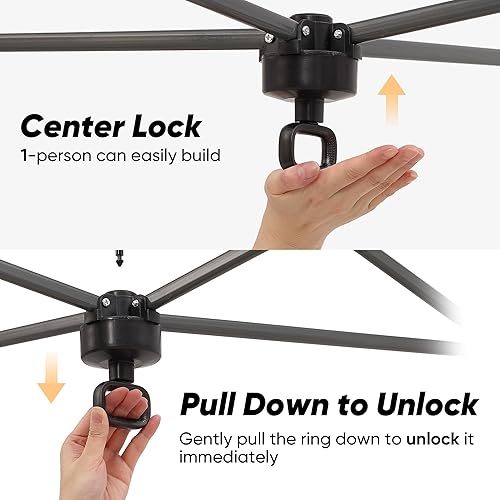 Miniatura 4 de GDY Tienda de campaña desplegable de 12 x 12 pulgadas con 4 paredes laterales, kioscos de playa con revestimiento plateado fácil de instalar, carpas