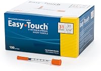EasyTouch 31G 0.3cc U-100 Insulin Syringes with 5/16" Short Needle - 100 Count Box for Precise, Comfortable Dosing