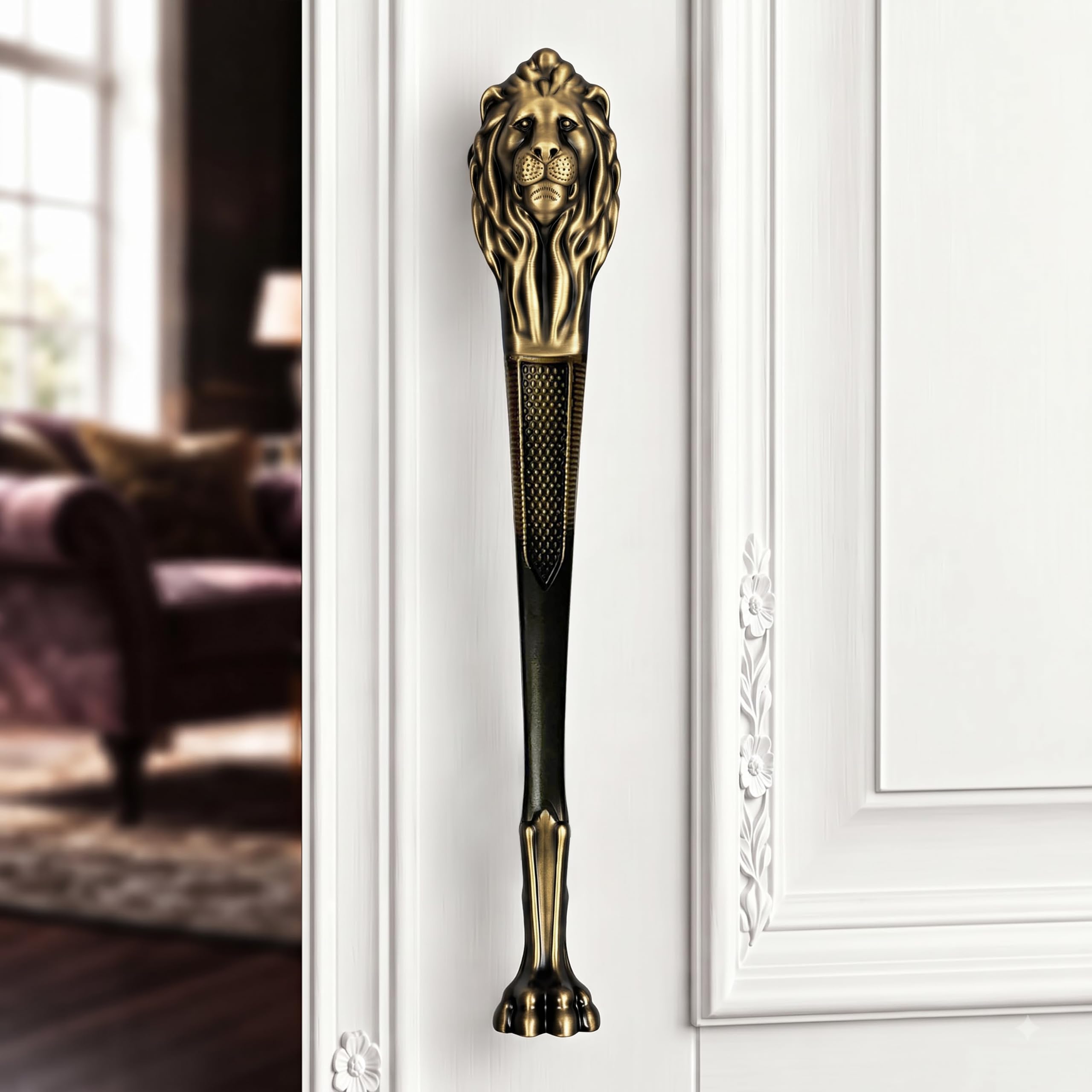 Plantex Heavy Duty Lion Shape Door Handle for Main Door/15-inches Main Door Handle/Pull Push Brass Door Handles/Home and Door Decor- Pack of 1 (283-Rich Brass Antique) - 3 Years Warranty — Amazon image 10