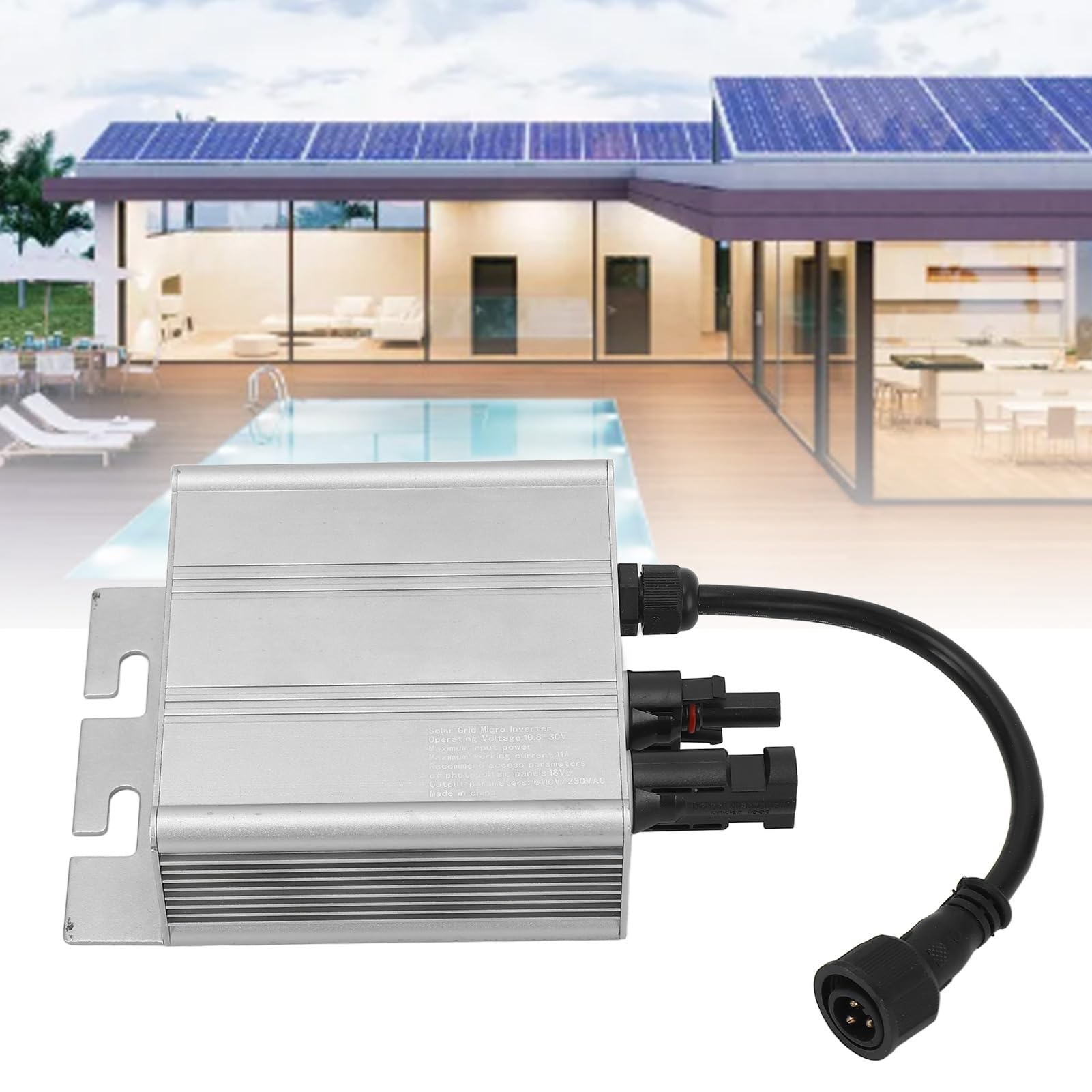MPPT Réseau Solaire Cravate Micro Onduleur étanche Onduleur à Onde Sinusoïdale Pure Identification Automatique Onduleurs de Puissance 120V AC230V (180W)
