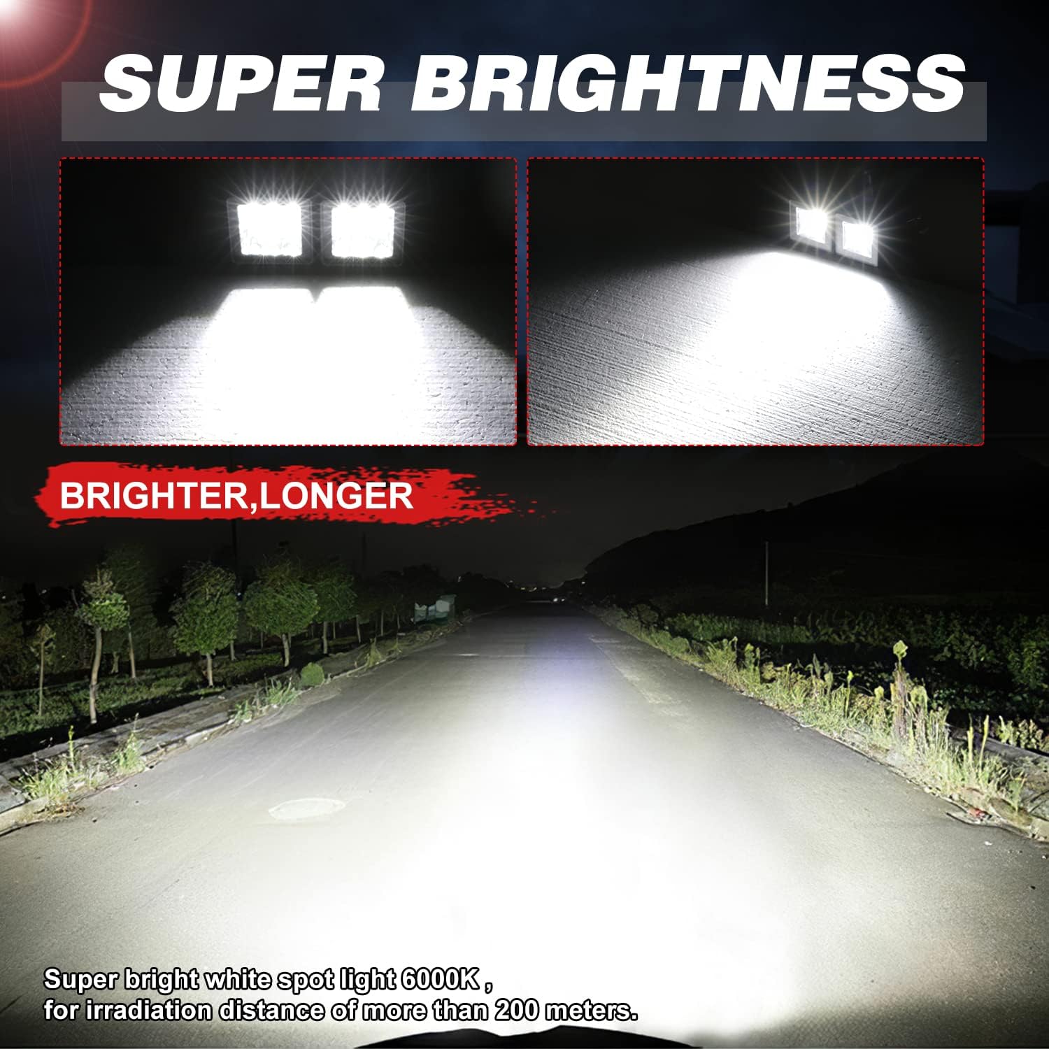 2 Inch Pod Lights 2PCS 54W Motorcycle Driving Fog Light Spot LED Work Light Bar Square LED Cubes Light Pods Reverse Lights for Offroad Jeep F150 Silverado Trucks UTV ATV Dirtbike Boats