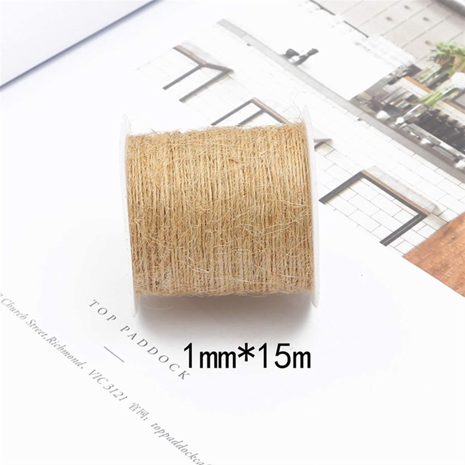 Zkenshan-Natural Jute Twine DIY Natural Hemp Cord Burlap Jute Twine String Craft Decor, 1 Roll, Natural Jute Fiber (Color : Antique Brass)