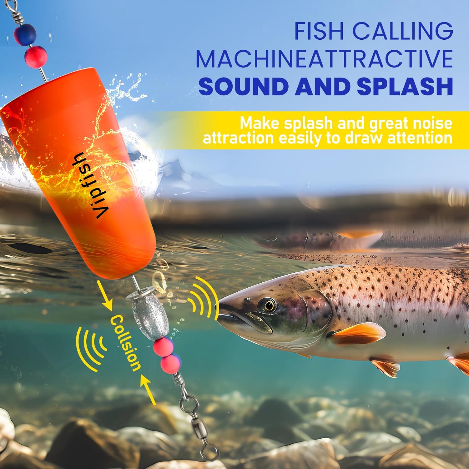 Popping Corks Floats Saltwater - Rattles and Floats for Catfish Redfish Speckled Trout Rigs with a 3/8 oz Egg Weight, and a High-Visibility Cork