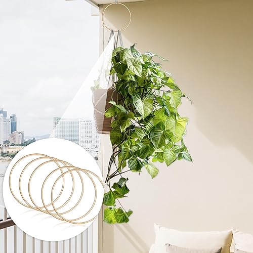 Miniatura 4 de Abeillo Paquete de 10 anillos de metal para manualidades, anillos de atrapasueños de 3 pulgadas, anillos de flores para macramé, anillos de metal