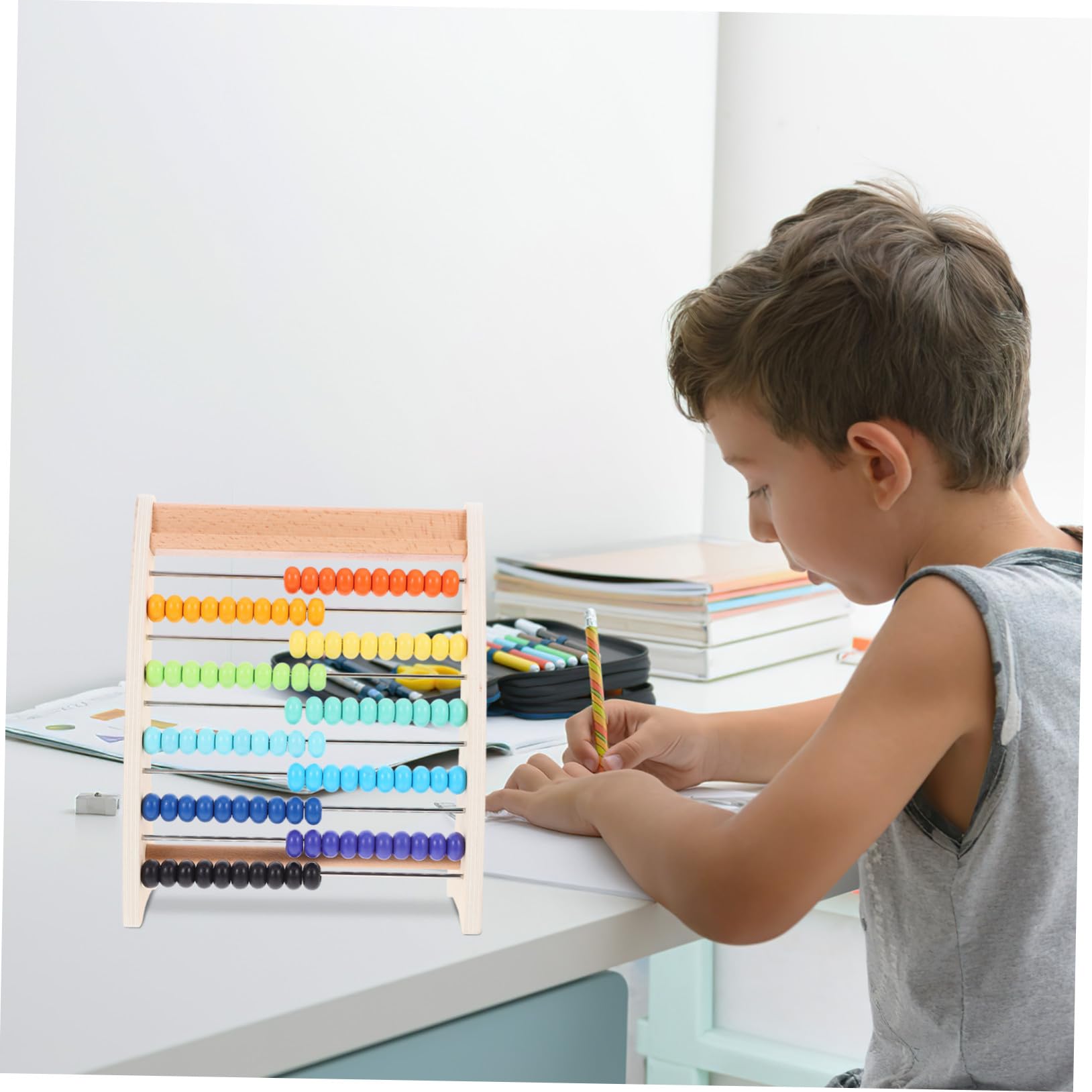 Didiseaon Ábaco de Madera para Niños 13 Niveles, Herramienta Didáctica para Coordinación Mano- y Desarrollo de Habilidades de Cálculo