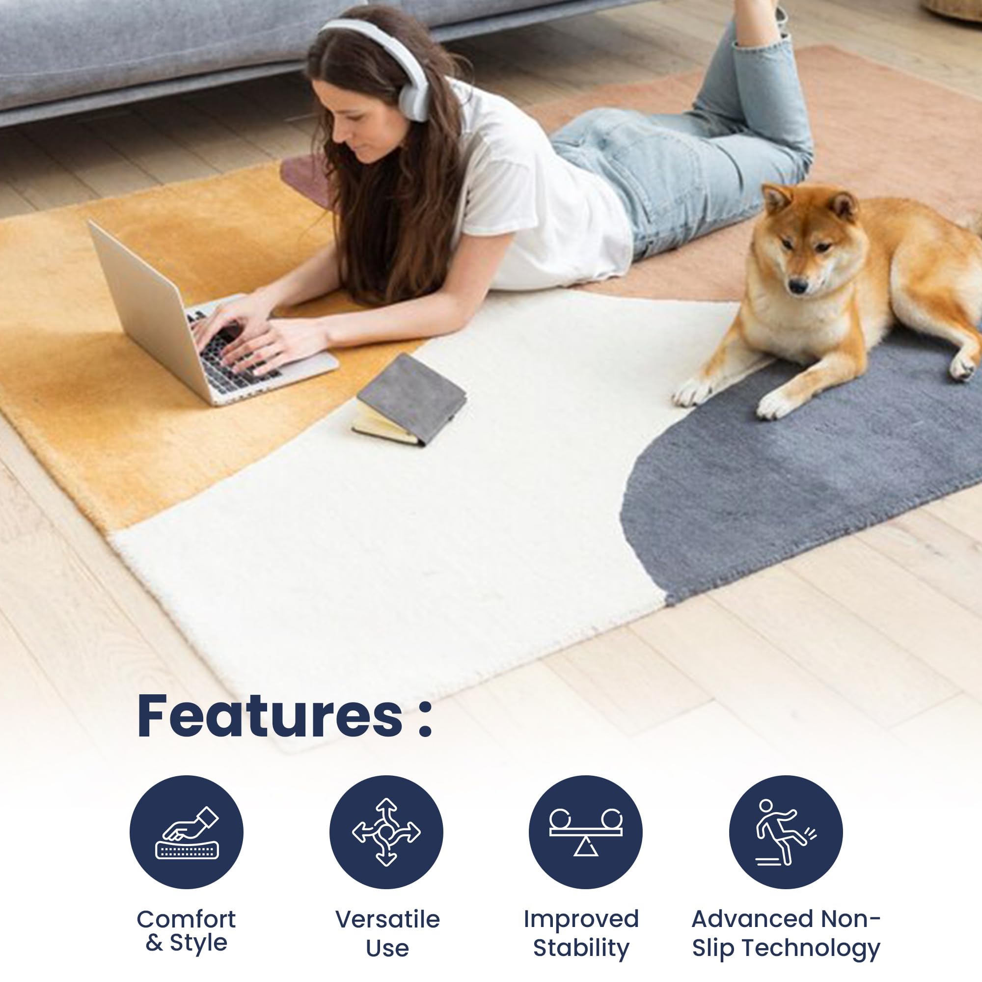 Gadget Planet Rug Gripper for Carpeted Floor (Pack of 4 Grips)- Carpet Grippers for Wooden Laminate Floors- Non Slip Carpet Grips - Image 5
