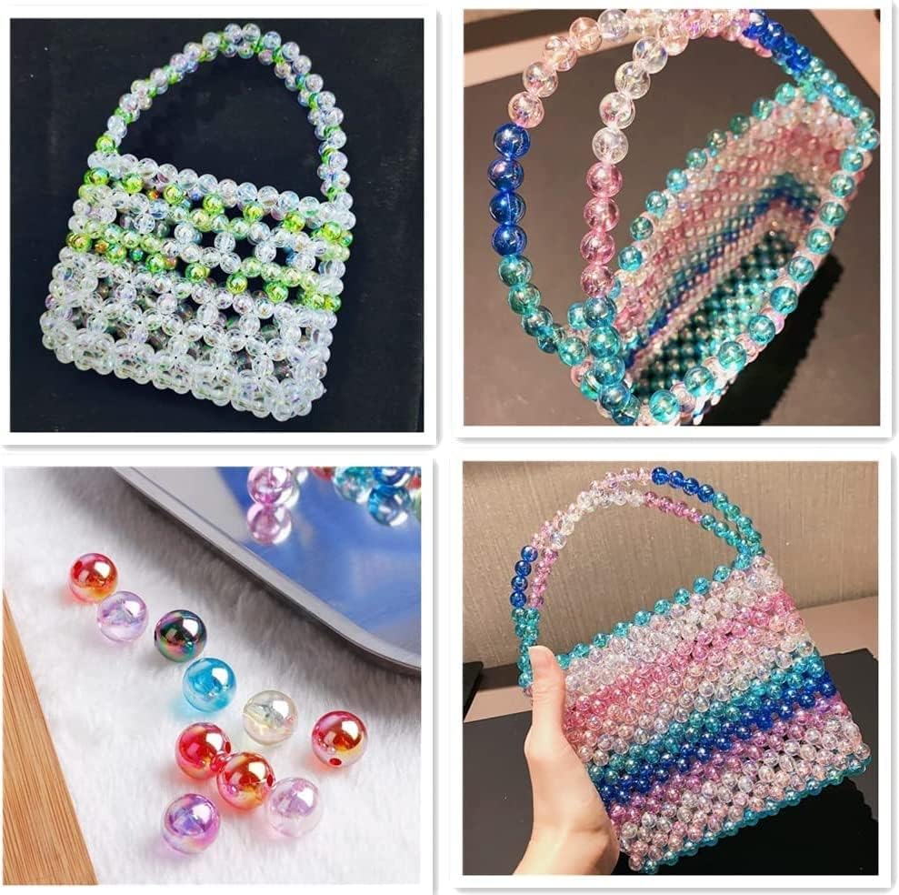 Miniatura 6 de 1000 cuentas redondas acrílicas de colores AB de 0.236 pulgadas, cuentas espaciadoras redondas para aretes, pulseras, collares, llaveros, joyería,