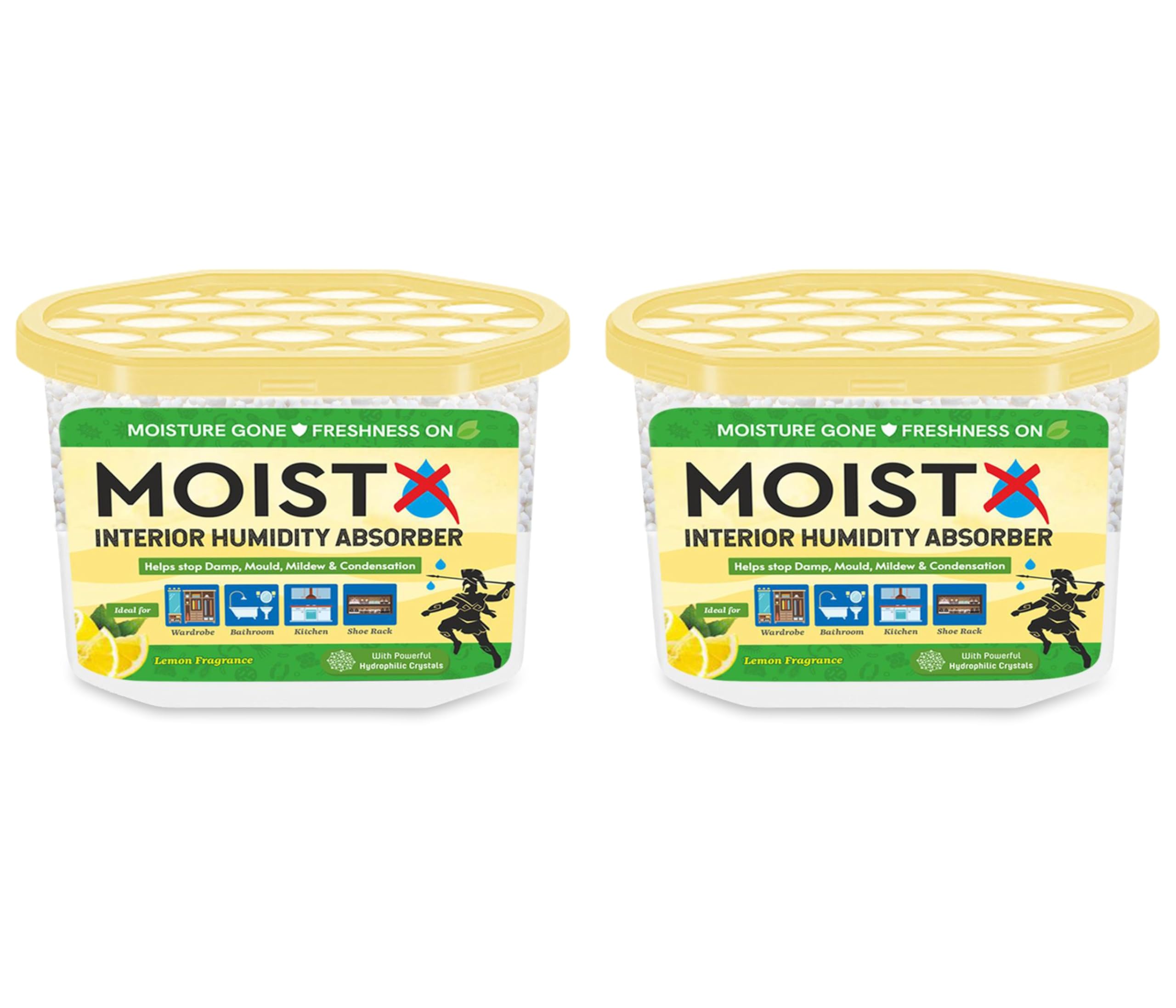 MOISTX Moisture Absorber 300g box with Dual Benefits | Capacity to trap 600ml of moisture from Air | Lemon Fragrance | Pack of 2 | Dehumidifer for Wardrobe, Bathroom, Kitchen, Shoe Rack...-image-7