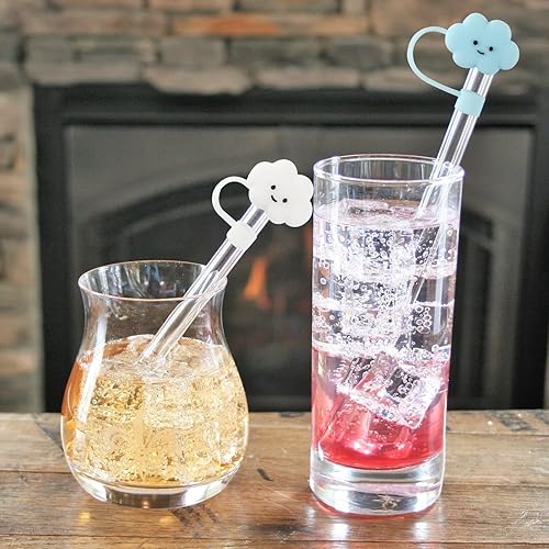 Miniatura 5 de Paquete de 6 tapas de paja de silicona reutilizables con diseño de nube, protectores de paja para pajitas de beber, recuerdos de fiesta, decoración