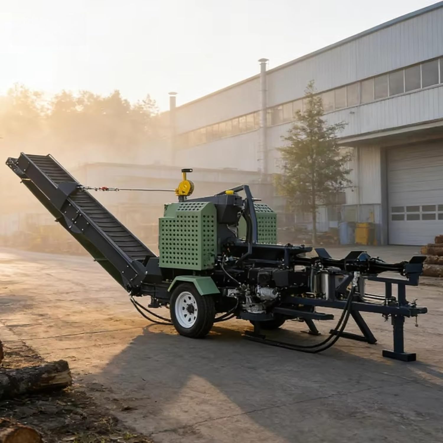 Adjustable 5–30 Ton Hydraulic Log Splitter, Heavy Duty Firewood Splitting Machine with Safety Controls for Farm, Ranch & Home Use