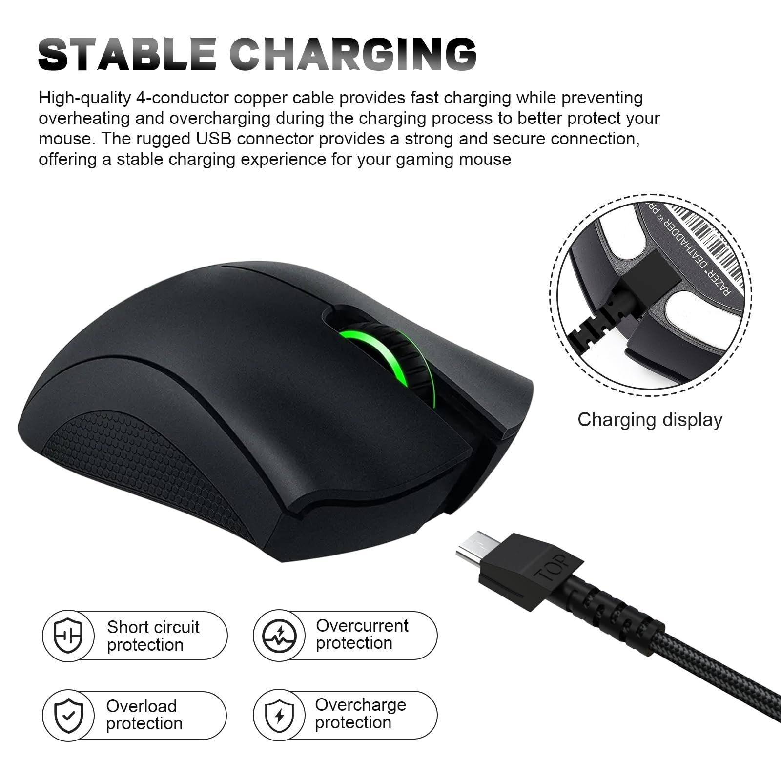 Amazon.co.jp: 交換用ワイヤレスマウス充電ケーブル Micro USB充電器