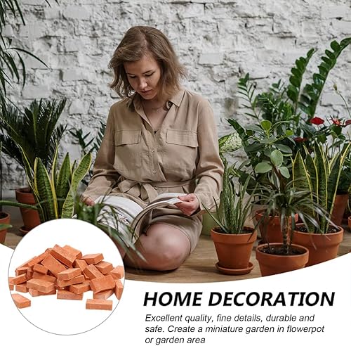 Miniatura 7 de Mini juguetes de diorama suministros de 50 piezas de mini ladrillos pequeños, mini ladrillos, modelos de ladrillos en miniatura, mini casa, mini