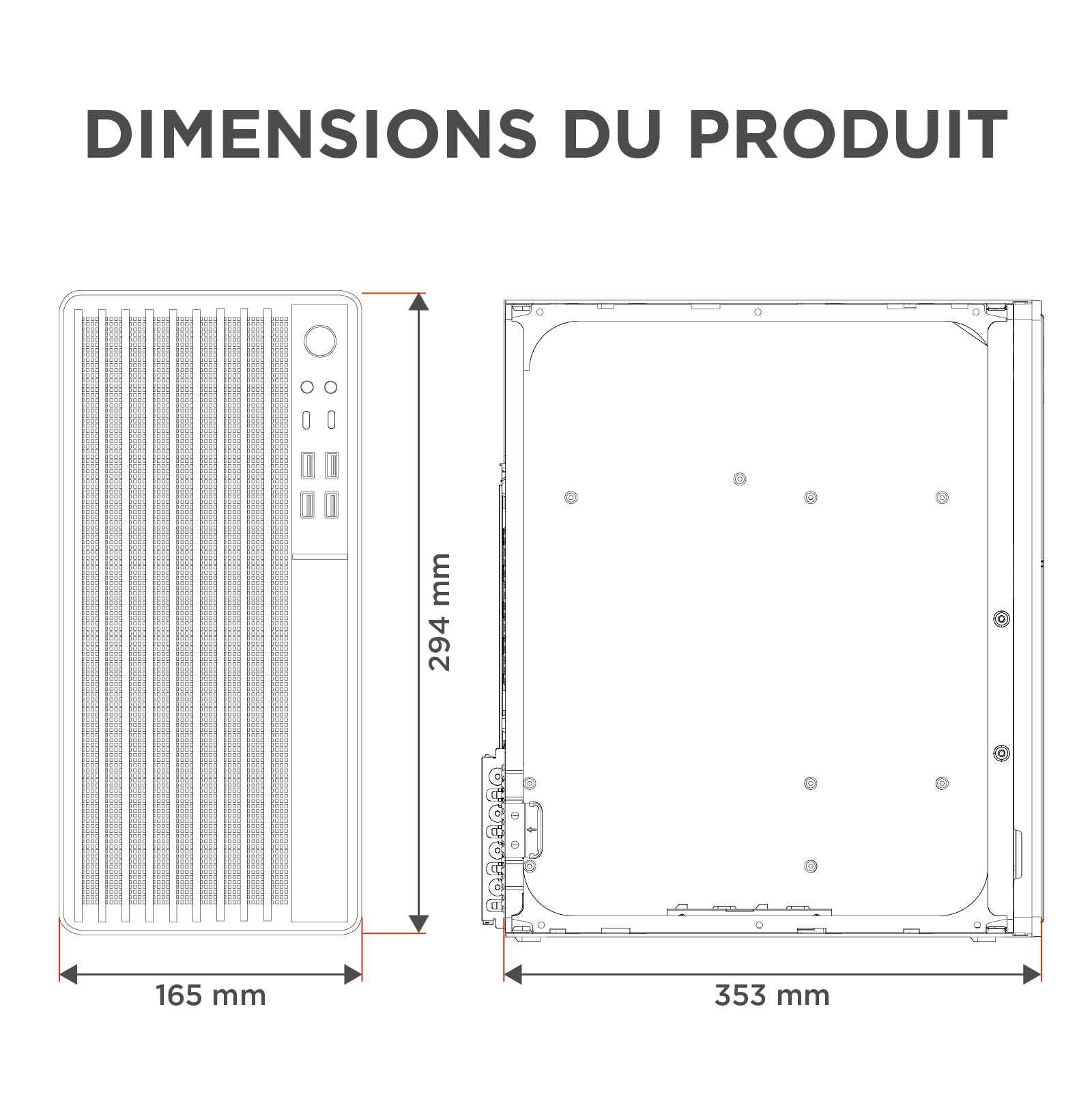 Nuwo Quartz QH300 | Boîtier PC Compact Micro-ATX sans Bloc d'alimentation | Compatible avec MicroATX et Mini-ITX | Refroidissement réseau Frontal | USB 3.0 et Type-C, Blanc