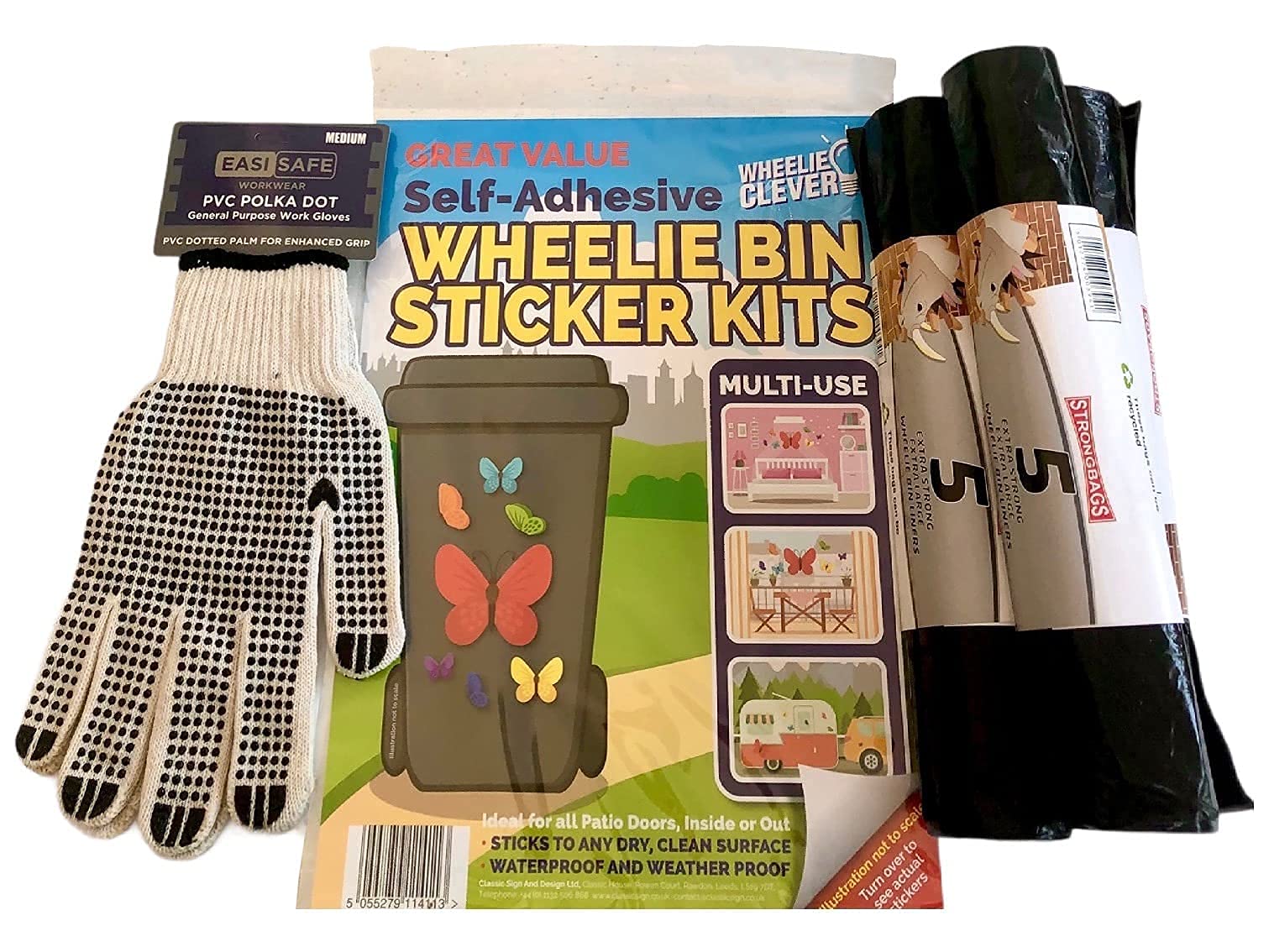 Buy Wheelie bin liners on rolls, wheelie bin kit pack with bin gloves