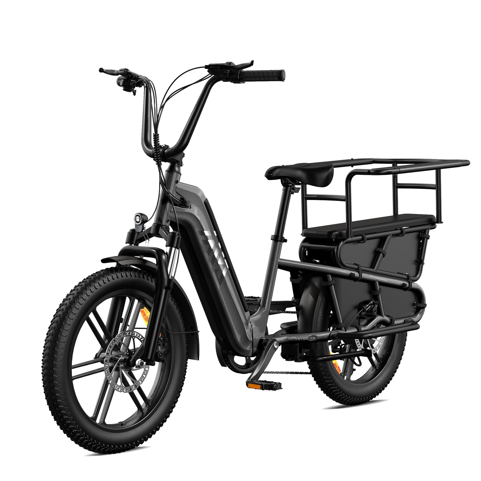 TST Electric Bicycle for Adults E Bike with 20 Inch Fat Tyres  Rear Luggage Rack, Loads E Bike 48 V 15 Ah Battery 250 W Motor 60 km Maxi Range 204 kg Load, App Control, Suspension, Low Entry