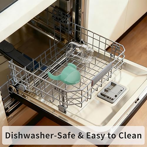 Miniatura 4 de Evorie Tritan - Vaso para beber con popote con peso con asas para bebés y niños pequeños, botella de agua a prueba de derrames con popote para 6