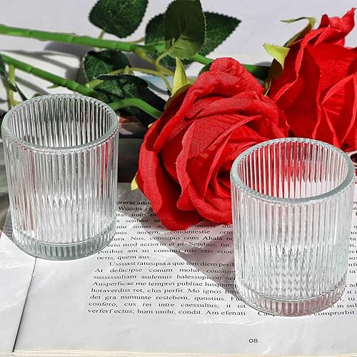 Miniatura 3 de VOHO 24 portavelas transparentes para centros de mesa de boda para mesas, portavelas votivas para velas votivas y velas de té, portavelas de cristal