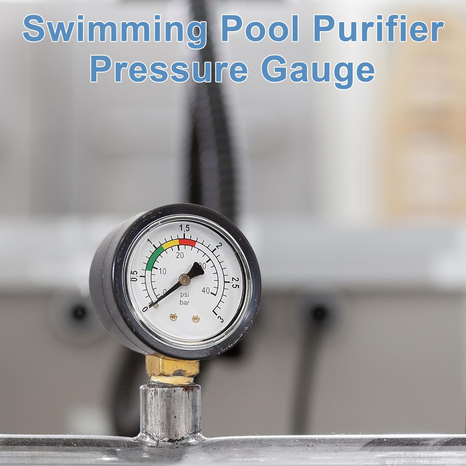 Pool Manometer – Edelstahlgehäuse, 1/4" NPT, Für Sandfilteranlagen, Teiche & Wasserdruck