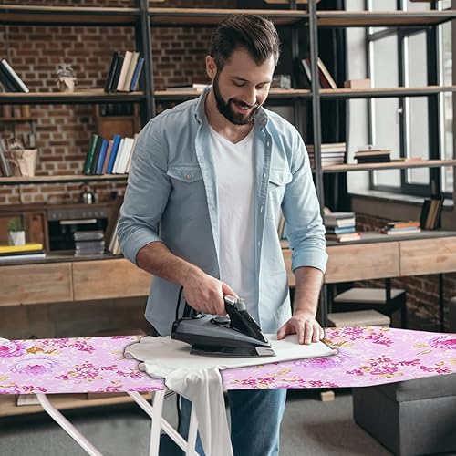 Miniatura 2 de Full-Size Ironing Board - 4-Leg Fold-Up, Height Adjustable Sturdy Iron Stand & Removable Cover, Heavy Duty Compact Board with Rest (Purple)