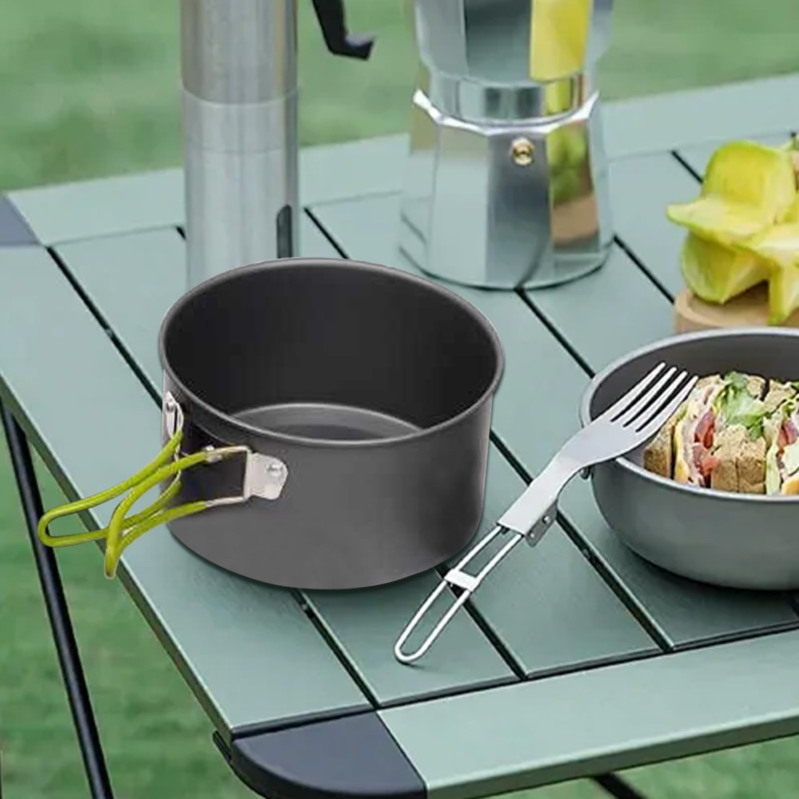 Zestaw Kuchenny Do Gotowania Na Campingu Nieprzywierająca Patelnia Do | Zestaw Kuchenny Turystyczny Do Kuchni, Wędrówek, Turystyki Pieszej, Przygód I