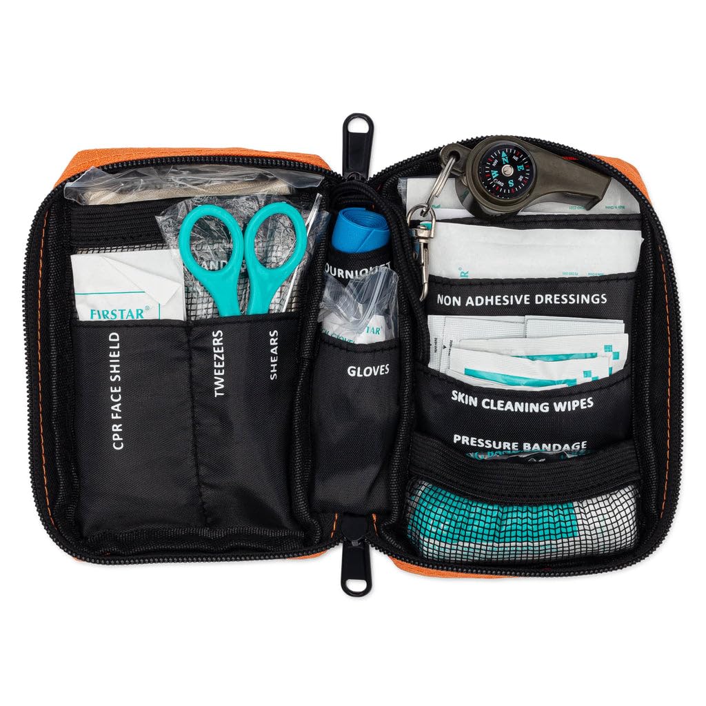 Kit de primeros auxilios ultraligero y resistente al agua, pequeño kit de primeros auxilios para camping, senderismo, deportes al aire libre, aventura, viajes, ciclismo, 71 piezas