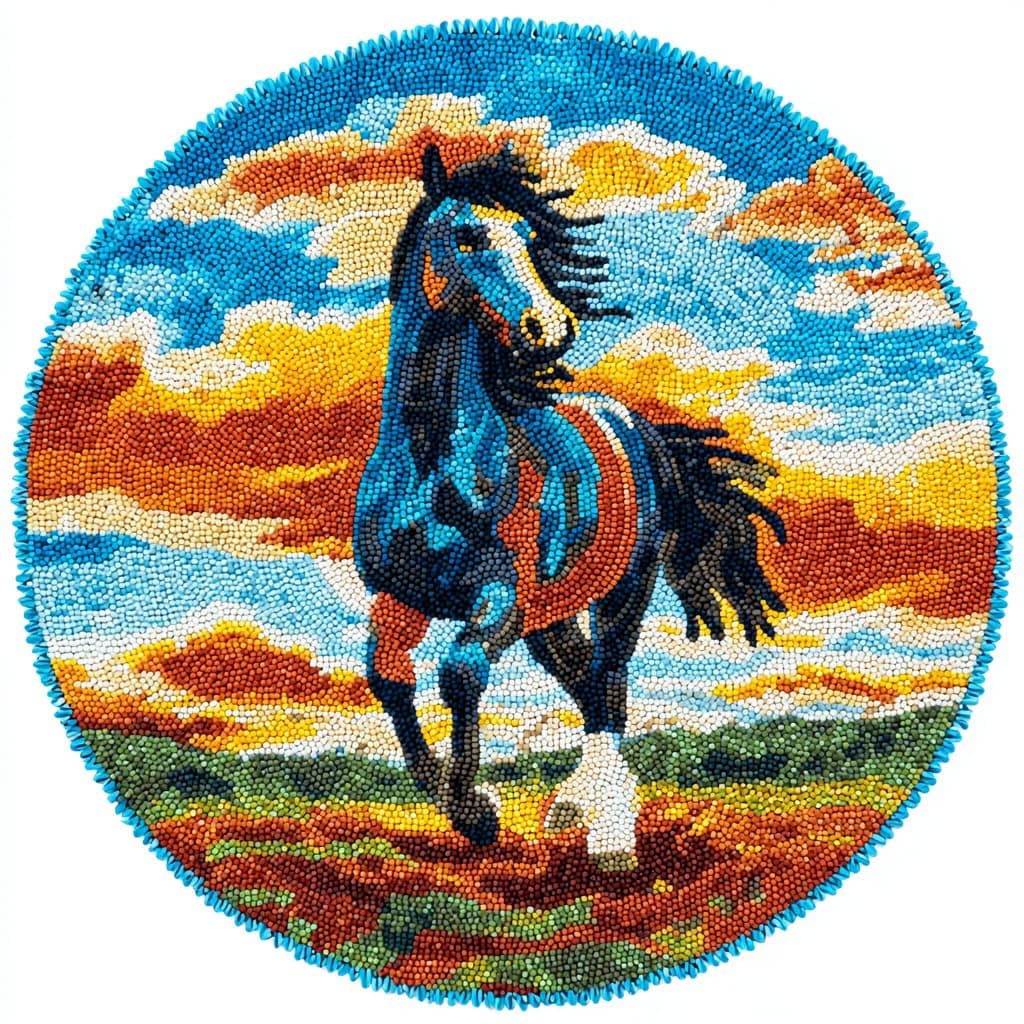 Ambattery Latch Hook Rug Kits-D Latch Hook Rug Kit Latch Hook Kits For Adults,Animal Horse