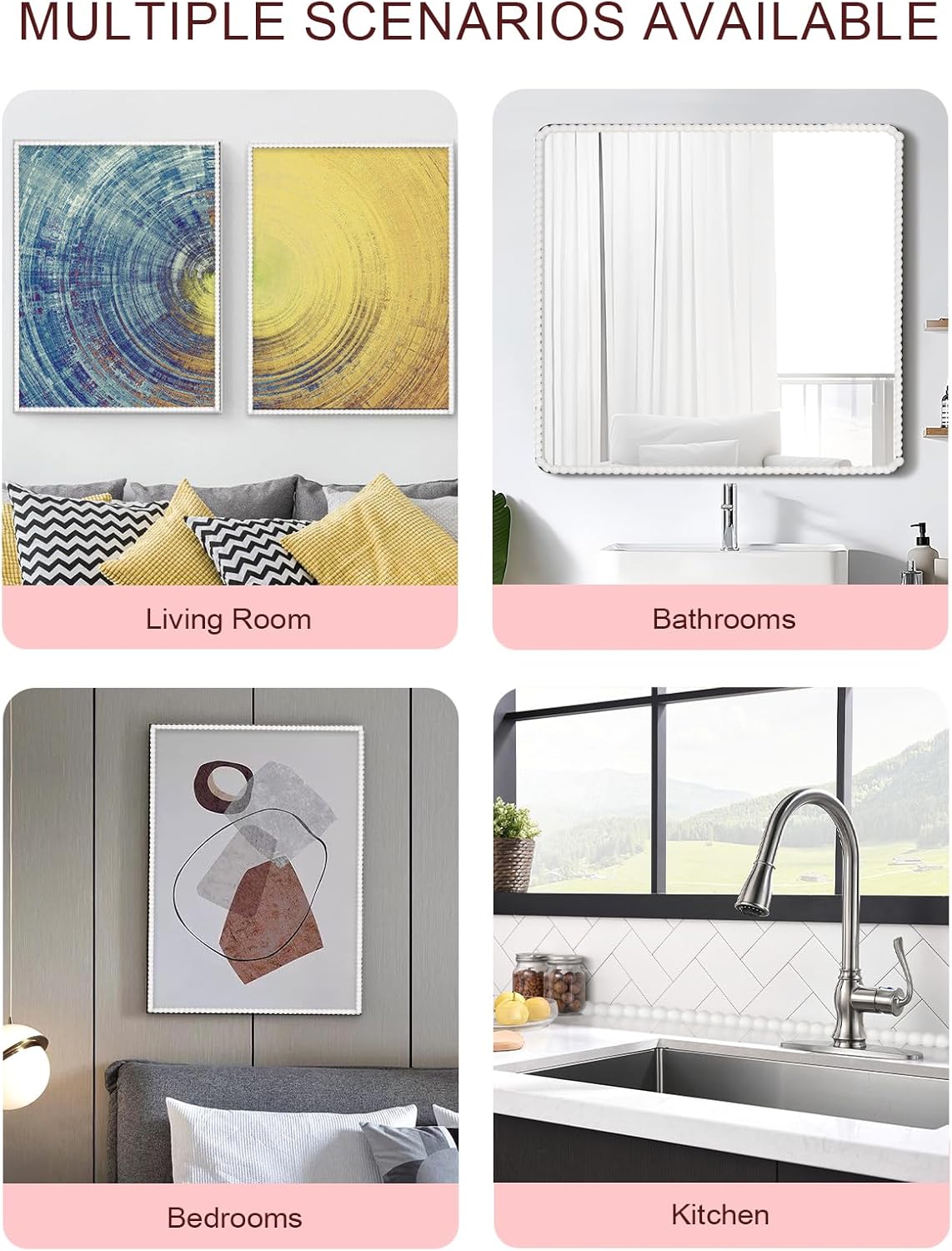 Flexible Molding Trim, 10ft Decorative Bead Pearl DIY Wall Trim Peel and Stick, White Elegant Semi-Pearl Wall Molding for Mirror Frame, Backsplash, Ceiling, Cabinets & TV Wall Edges - Image 9