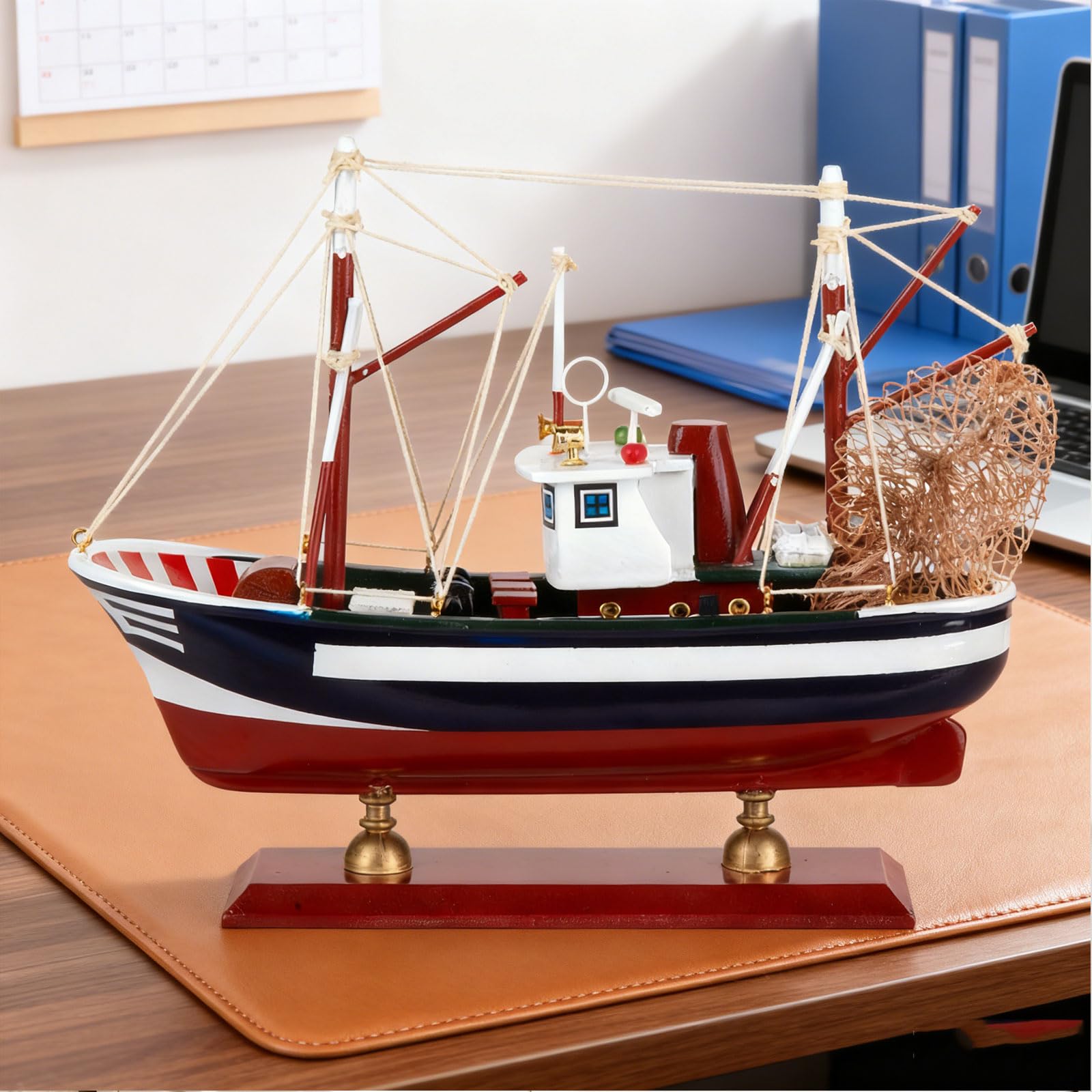 YLME Maquette De Bateau De Pêche Maquette Finie De Bateau De Pêche Simulé Décorations De Modèle De Bateau De Pêche en Bois Massif en Bois De Chalutier d'europe du Nord,C