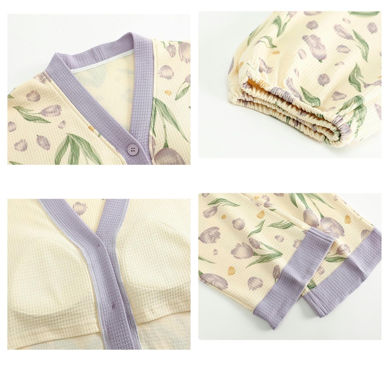 Pigiama Donna Set Pigiama in Cotone da Donna Autunno E Inverno - Pigiama Casual da Casa Indossabile per Le Donne-c-XXL