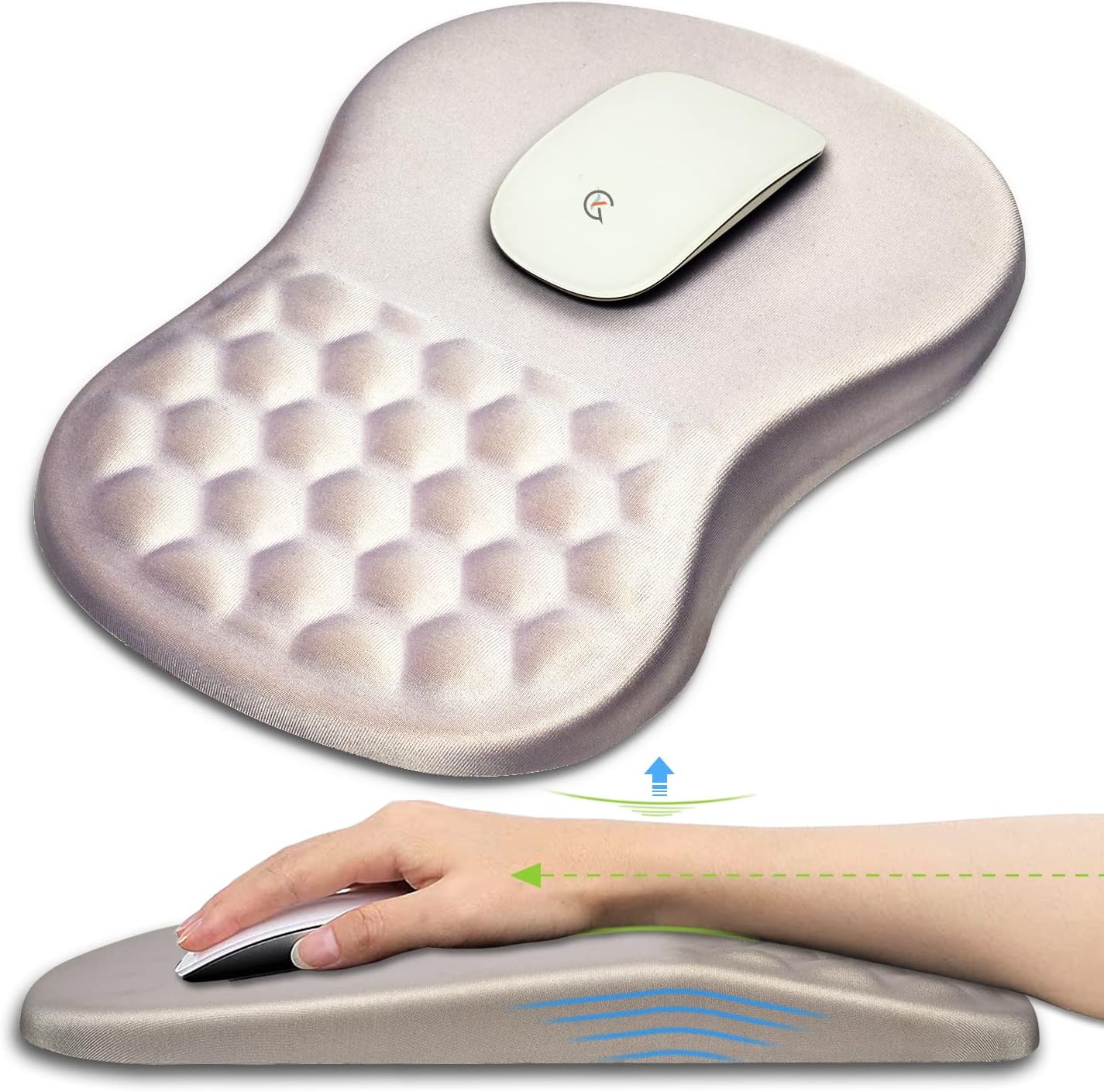 KUOSGM Large Ergonomic Mouse Pad Wrist Support with Gel