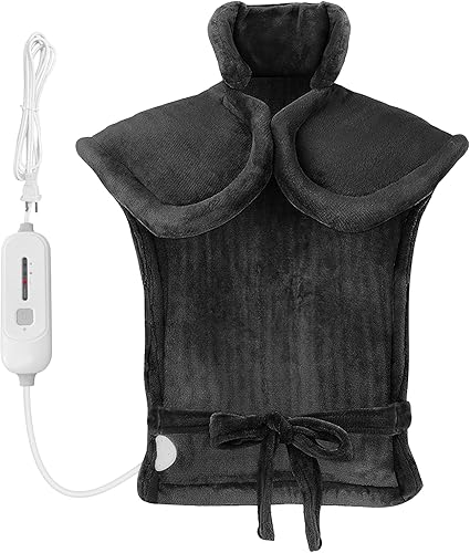 COMFIER Almohadilla térmica grande para aliviar el dolor de espalda, regalos para él, almohadilla térmica para cuello y hombros, almohadillas