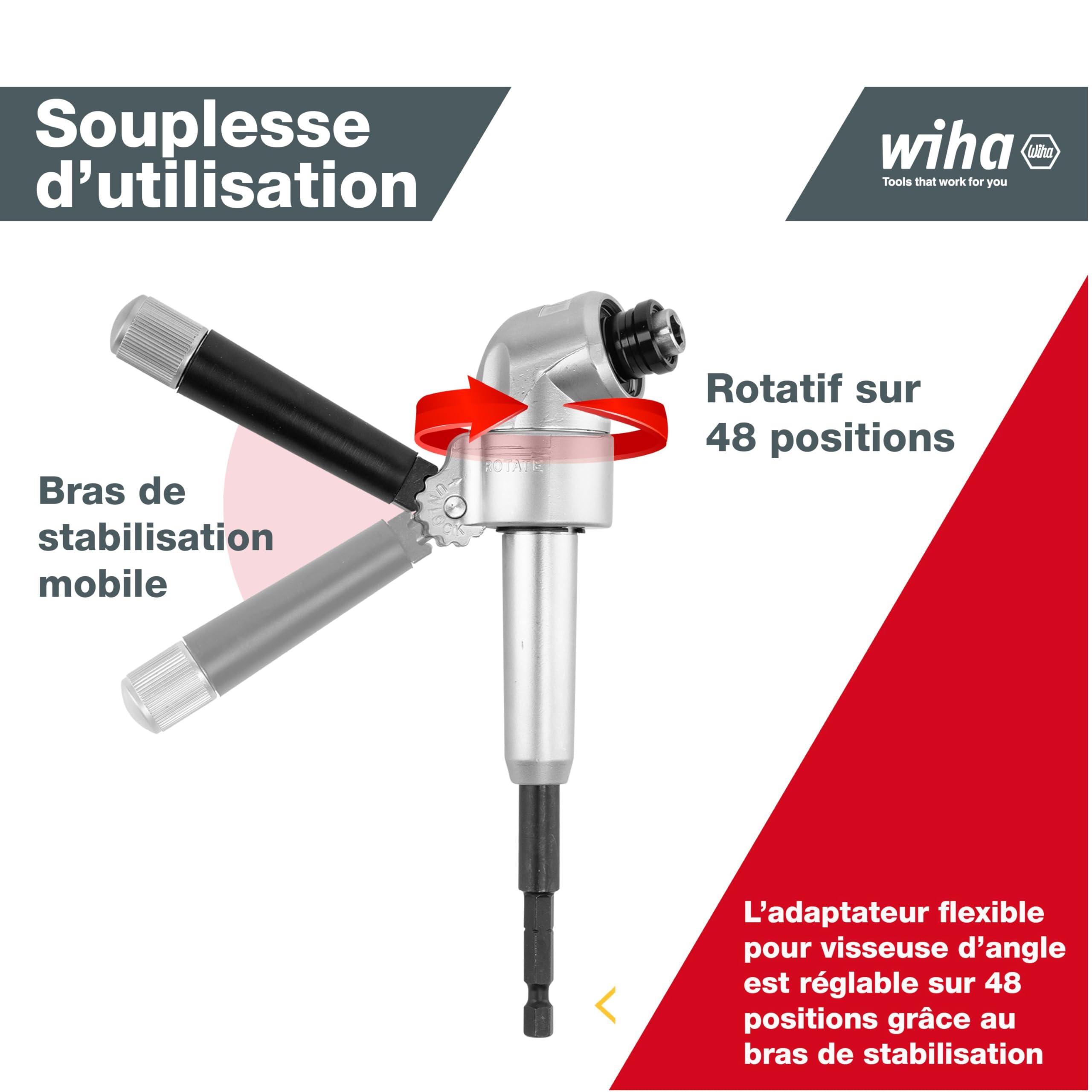 Wiha SB24629 Visseuse coudée Tête à 105° 1/4 x 1/4 (Import Allemagne)