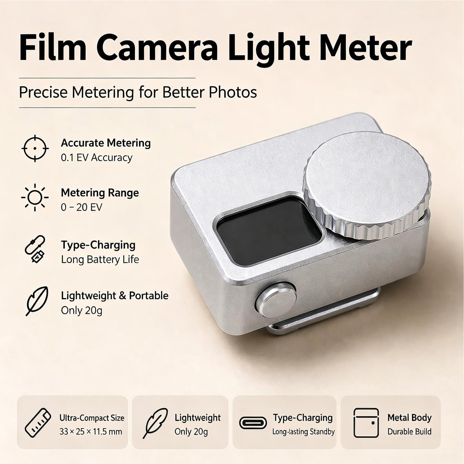 Fotómetro para Cámaras Fotómetro Digital De Luz Reflejada
