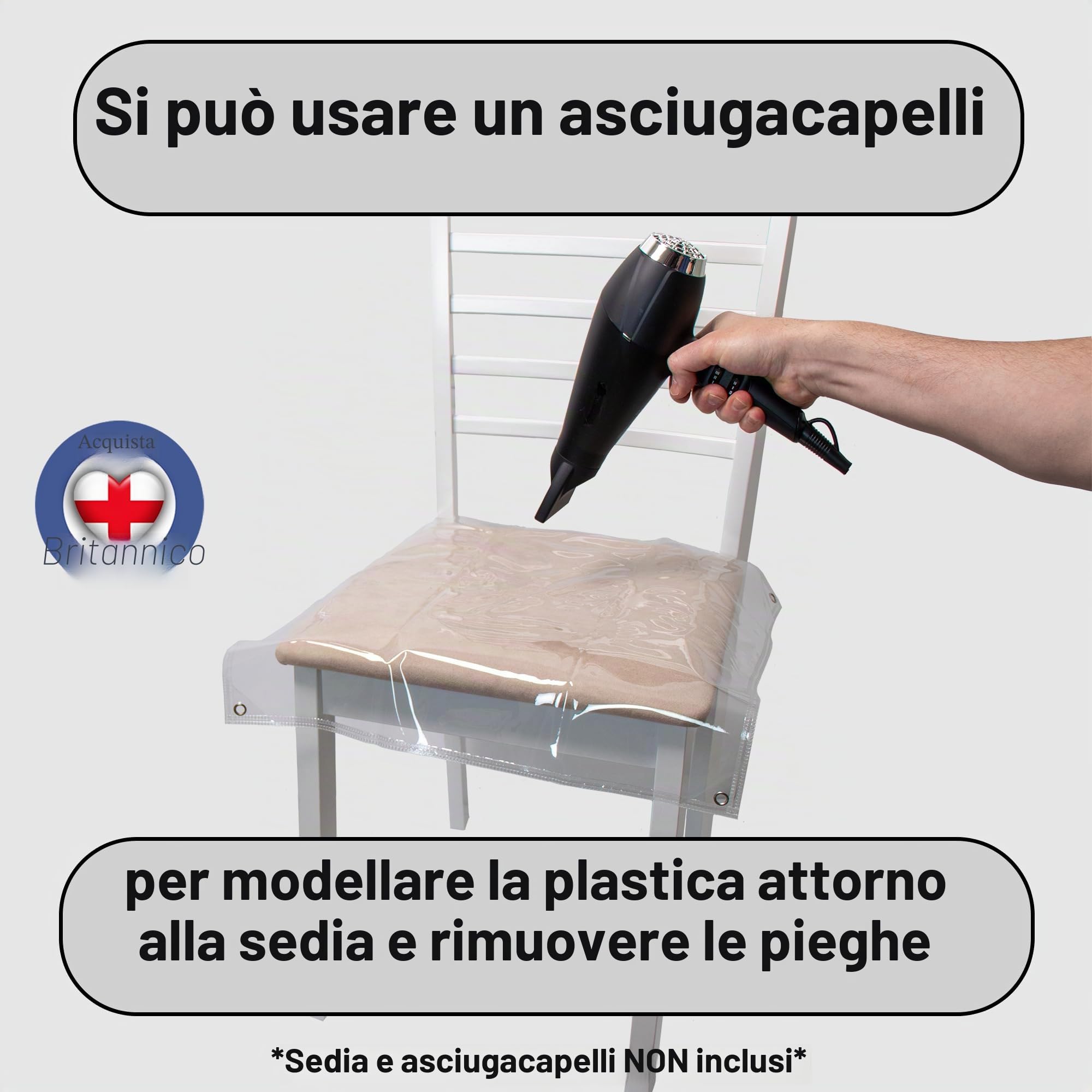 Set di 6 fodere protettive in plastica trasparente per sedie da pranzo, per proteggere la sedia della cucina, in PVC resistente con lacci bianchi, rimovibili e riutilizzabili